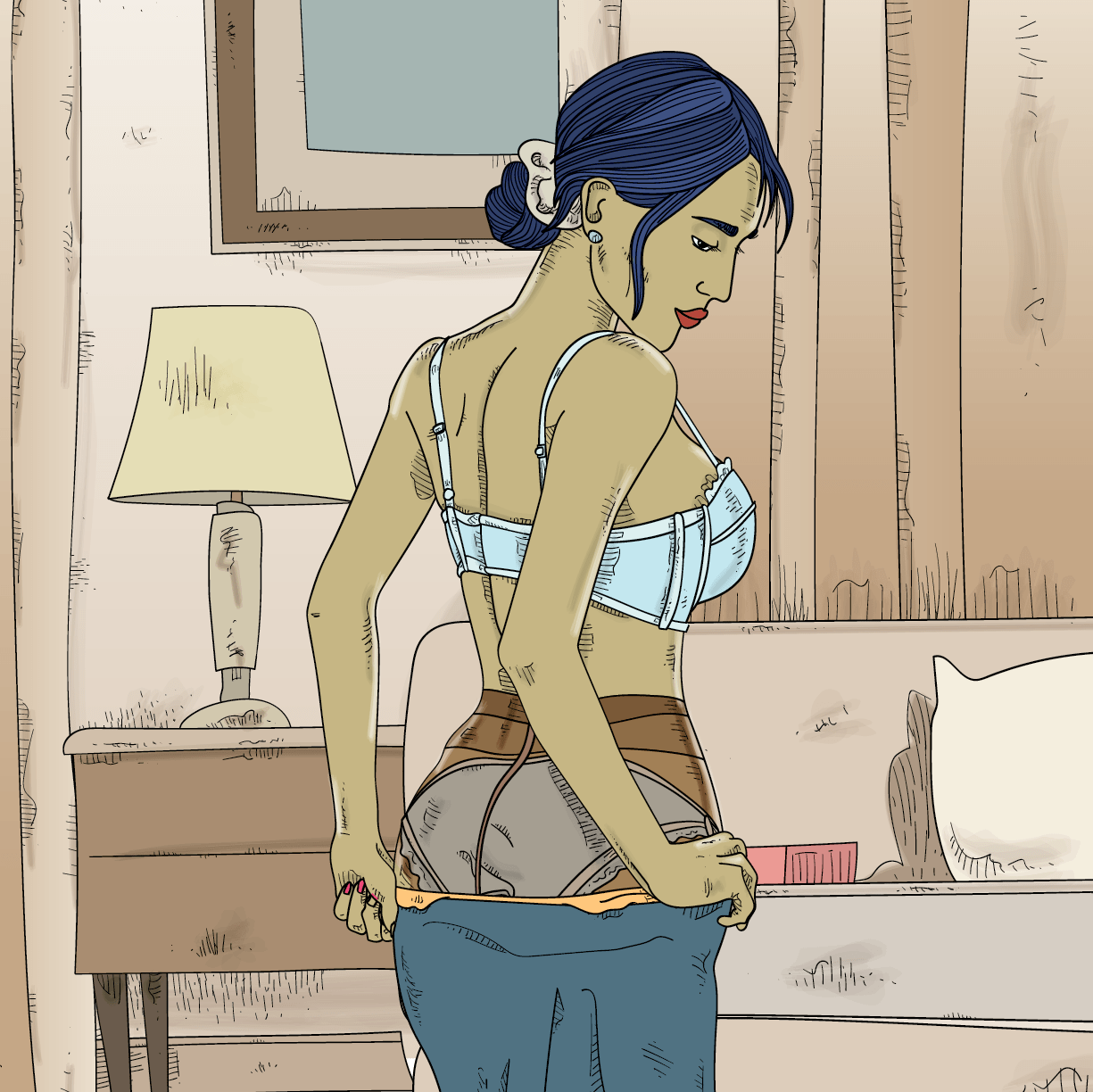 Asian Demoiselle changing her clothes